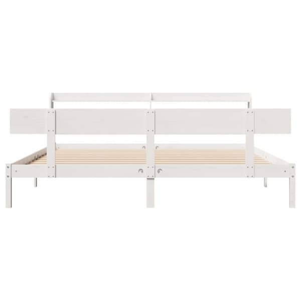 vidaXL sengeramme uden madras 200x200 cm massivt fyrretræ hvid