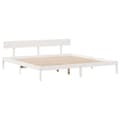 Miniatyrbillede 8 af 11: vidaXL sengeramme uden madras 200x200 cm massivt fyrretræ hvid