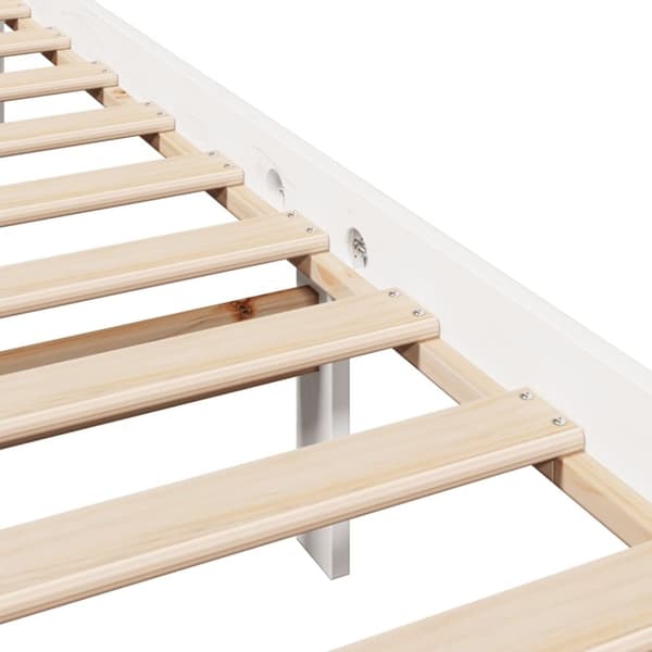 vidaXL sengeramme uden madras 200x200 cm massivt fyrretræ hvid