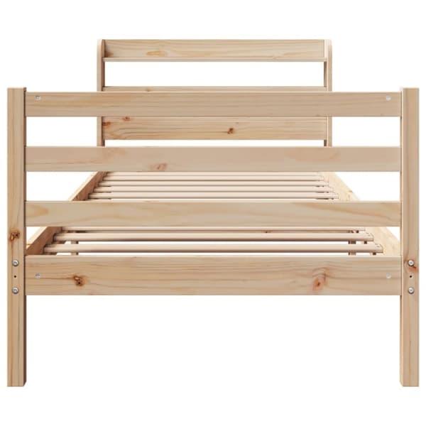vidaXL Sengeramme med hodegavl 90x190 cm heltre furu