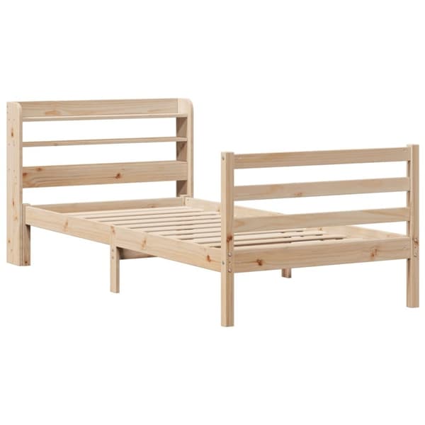 vidaXL Sengeramme med hodegavl 90x190 cm heltre furu