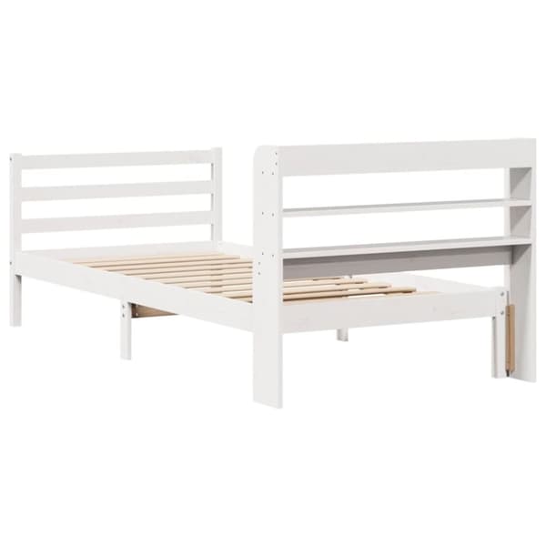 vidaXL Sengeramme med hodegavl hvit 90x190 cm heltre furu
