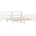 Miniatyrbilde 3 av 11: vidaXL Sengeramme med hodegavl hvit 180x200 cm heltre furu