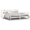 Miniatyrbilde 2 av 11: vidaXL Sengeramme med hodegavl hvit 180x200 cm heltre furu
