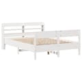 Miniatyrbilde 4 av 11: vidaXL Sengeramme uten madrass hvit 150x200 cm heltre furu