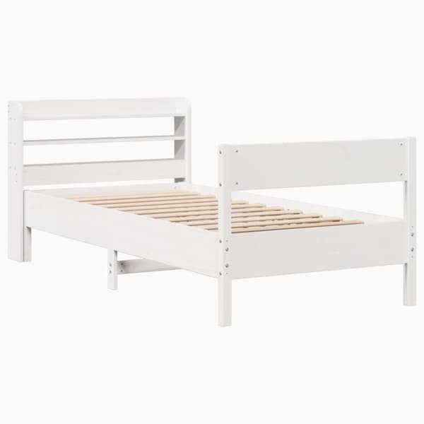 vidaXL Sengeramme uten madrass hvit 100x200 cm heltre furu