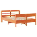 Miniatyrbilde 4 av 11: vidaXL Sengeramme uten madrass brun 135x190 cm heltre furu