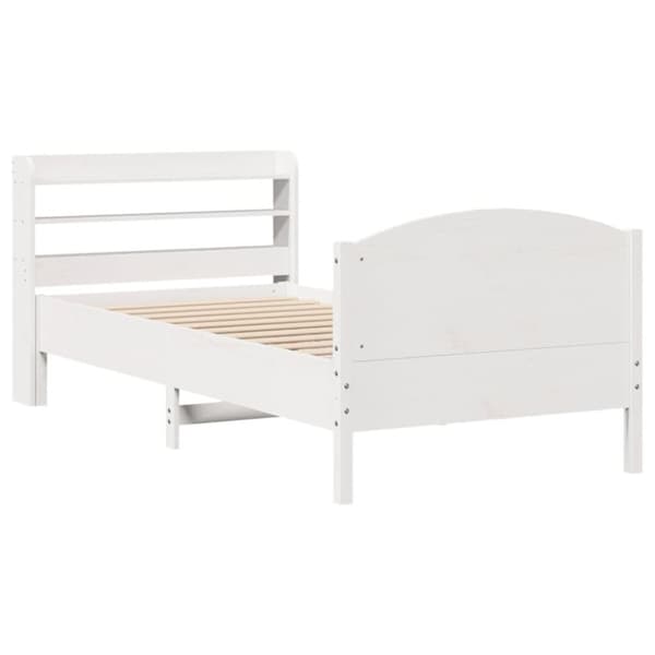 vidaXL Sängram utan madrass vit 90x200 cm massiv furu