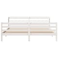 Miniatyrbilde 5 av 11: vidaXL Sengeramme med hodegavl hvit 200x200 cm heltre furu
