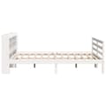 Miniatyrbilde 6 av 11: vidaXL Sengeramme med hodegavl hvit 200x200 cm heltre furu