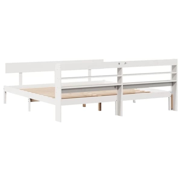vidaXL Sengeramme uten madrass hvit 180x200 cm heltre furu