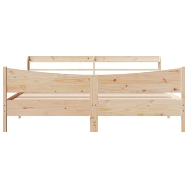 vidaXL Sengeramme med hodegavl 200x200 cm heltre furu