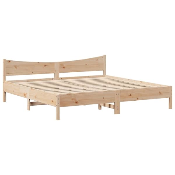 vidaXL Sengeramme med hodegavl 200x200 cm heltre furu