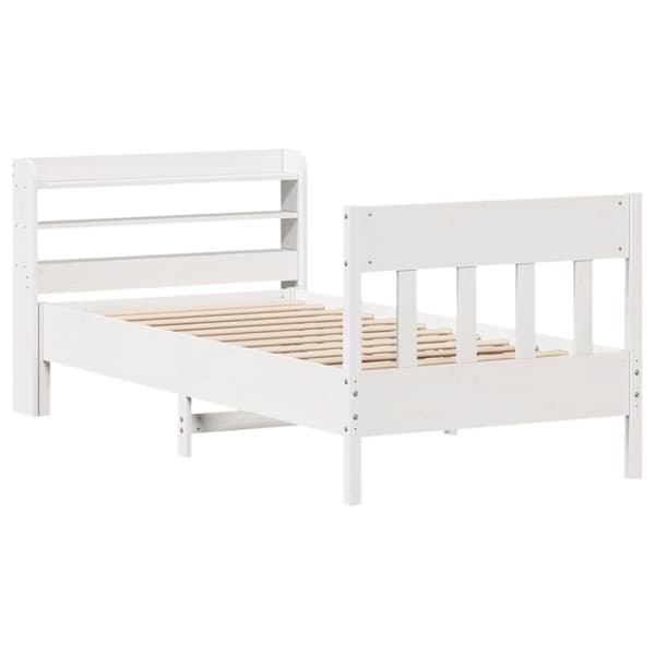 vidaXL Sängynrunko ilman patjaa päädyllä 75x190 cm täysi mänty