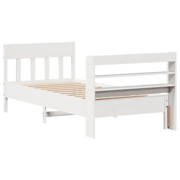 vidaXL Sängynrunko ilman patjaa päädyllä 75x190 cm täysi mänty