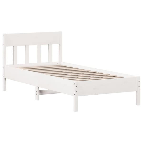 vidaXL Sängynrunko ilman patjaa päädyllä 75x190 cm täysi mänty