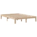 Miniatyrbillede 9 af 11: vidaXL sengeramme med sengegavl 135x190 cm massivt fyrretræ hvid
