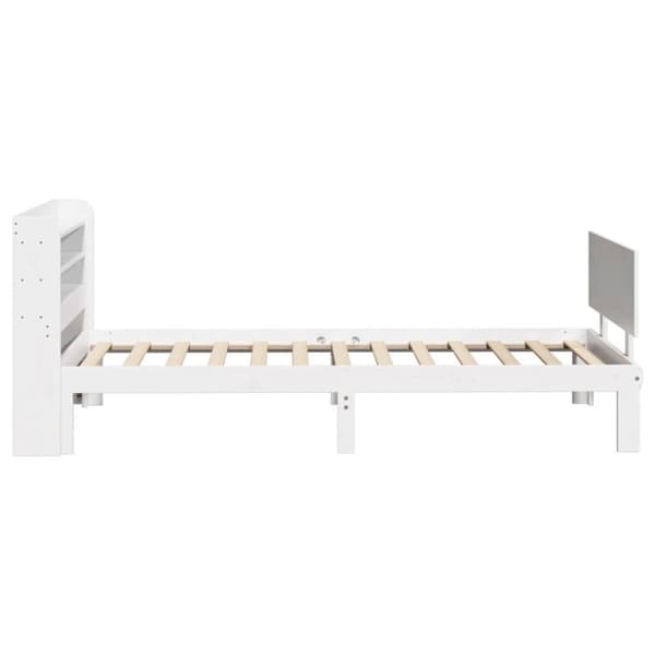 vidaXL sengeramme med sengegavl 90x190 cm massivt fyrretræ hvid