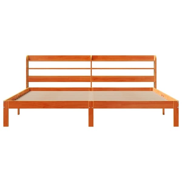 vidaXL Sängynrunko ilman patjaa vahanruskea 180x200 cm täysi mänty
