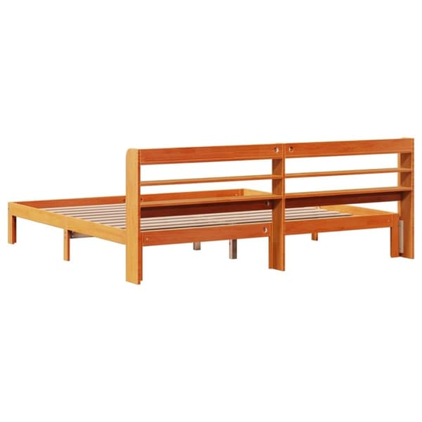 vidaXL Sängynrunko ilman patjaa vahanruskea 180x200 cm täysi mänty