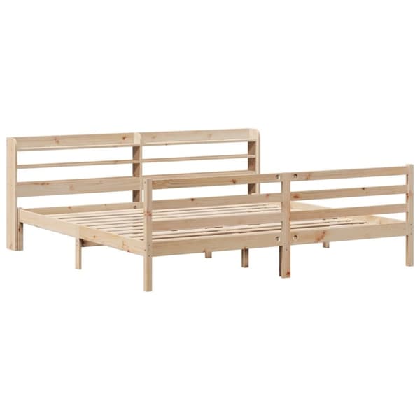 vidaXL sengeramme med sengegavl 180x200 cm massivt fyrretræ