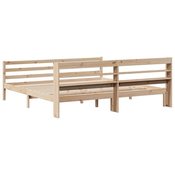 vidaXL sengeramme med sengegavl 180x200 cm massivt fyrretræ