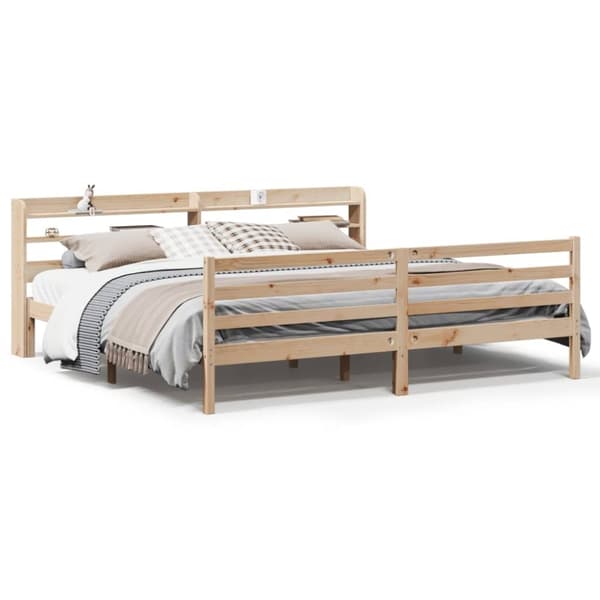 vidaXL Sengeramme med hodegavl 180x200 cm heltre furu