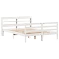 Miniatyrbilde 3 av 11: vidaXL Sengeramme med hodegavl hvit 140x190 cm heltre furu