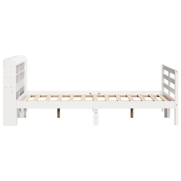 vidaXL Sengeramme med hodegavl hvit 140x190 cm heltre furu