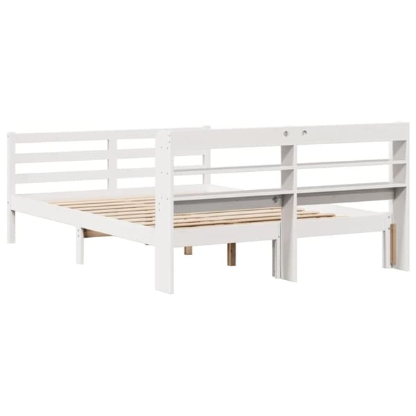 vidaXL Sengeramme med hodegavl hvit 140x190 cm heltre furu