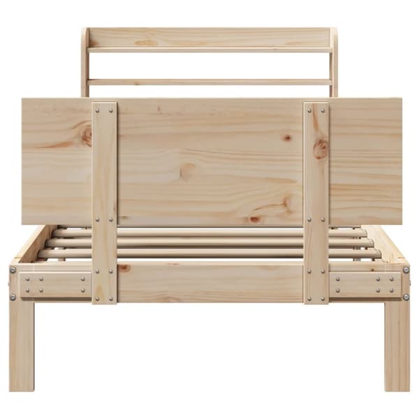 vidaXL Sengeramme med hodegavl 90x190 cm heltre furu