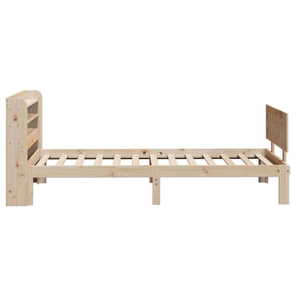 vidaXL Sengeramme med hodegavl 90x190 cm heltre furu