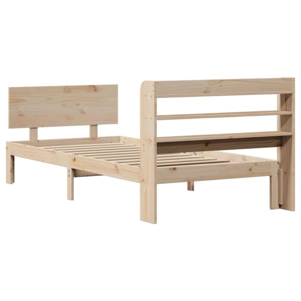 vidaXL Sengeramme med hodegavl 90x190 cm heltre furu