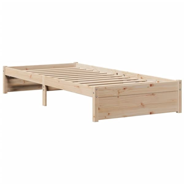 vidaXL Sengeramme med hodegavl 90x190 cm heltre furu