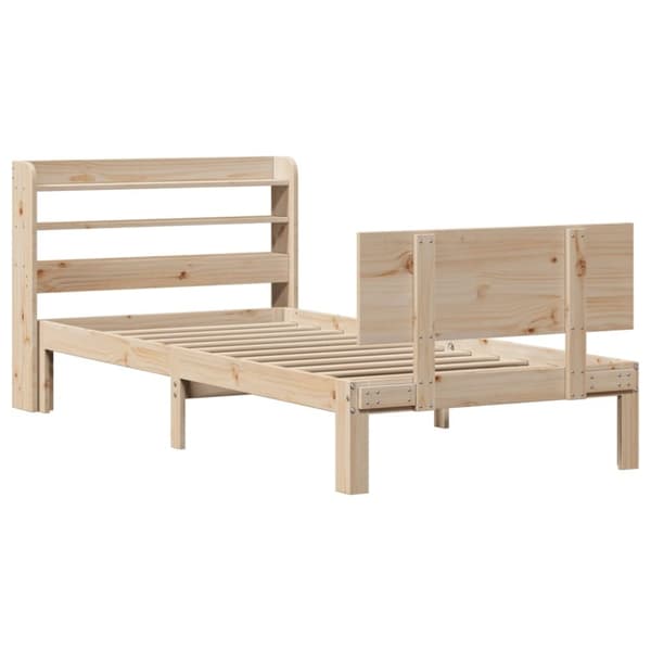 vidaXL Sengeramme med hodegavl 90x190 cm heltre furu