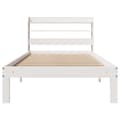 Miniatyrbilde 5 av 11: vidaXL Sengeramme med hodegavl hvit 100x200 cm heltre furu