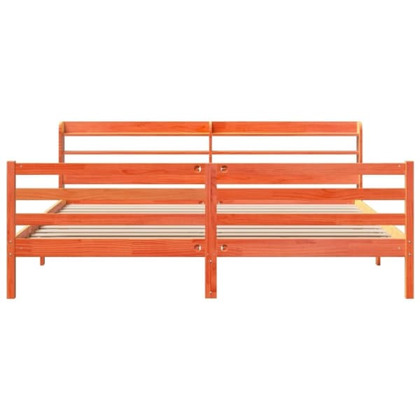 vidaXL Sengeramme uten madrass voksbrun 180x200 cm heltre furu