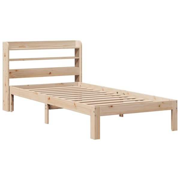 vidaXL Sengeramme med hodegavl 75x190 cm heltre furu