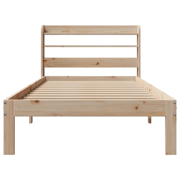 vidaXL Sengeramme med hodegavl 75x190 cm heltre furu