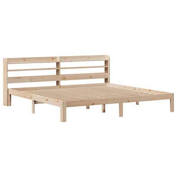 vidaXL Sängram med huvudgavel 200x200 cm massiv furu