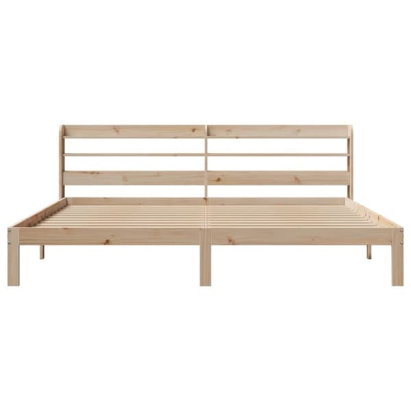 vidaXL Sängram med huvudgavel 200x200 cm massiv furu