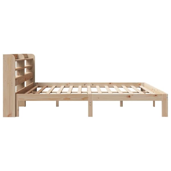 vidaXL Sängram med huvudgavel 200x200 cm massiv furu