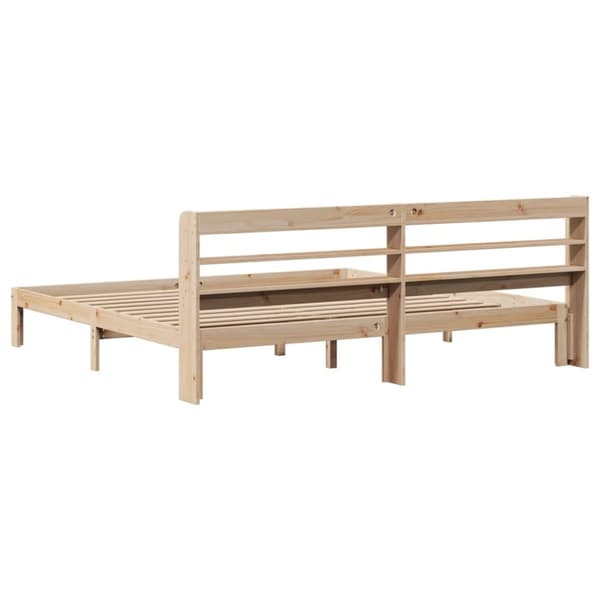 vidaXL Sängram med huvudgavel 200x200 cm massiv furu