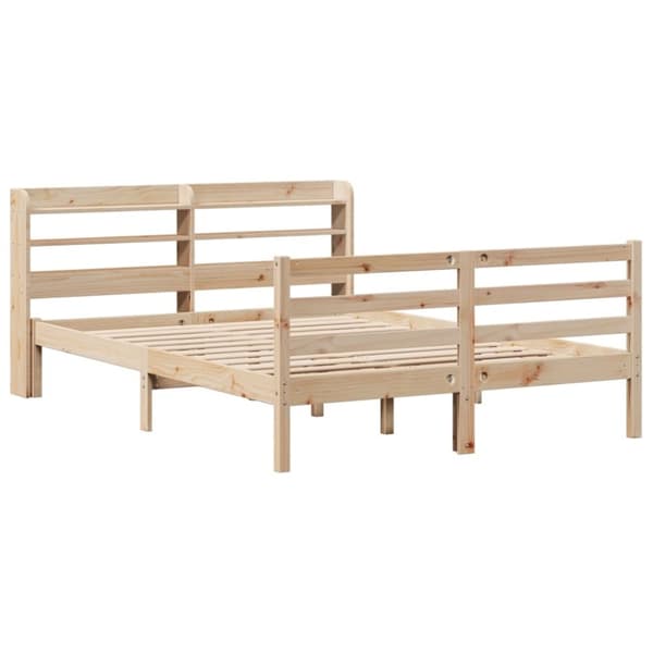 vidaXL Sengeramme med hodegavl 120x190 cm heltre furu