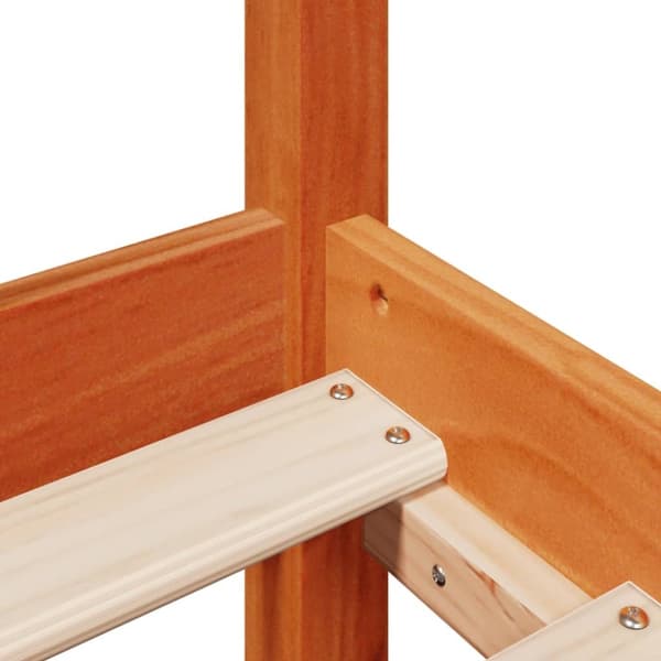 vidaXL Sengeramme uten madrass voksbrun 120x190 cm heltre furu