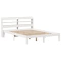 Miniatyrbilde 3 av 11: vidaXL Sengeramme med hodegavl hvit 160x200 cm heltre furu