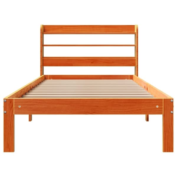 vidaXL Sengeramme uten madrass voksbrun 100x200 cm heltre furu