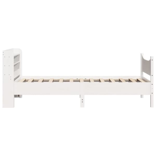 vidaXL Sengeramme med hodegavl hvit 100x200 cm heltre furu
