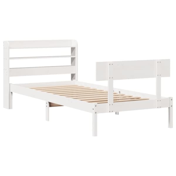 vidaXL Sengeramme uten madrass hvit 90x190 cm heltre furu
