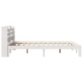 Miniatyrbilde 6 av 11: vidaXL Sengeramme med hodegavl hvit 150x200 cm heltre furu